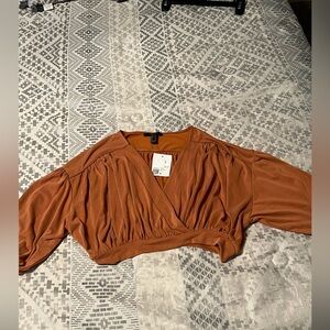 Forever 21 Terracotta Wrap Blouse